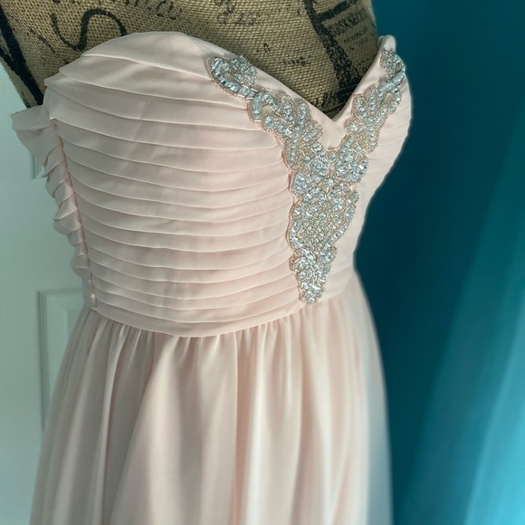 City Triangles Blush Strapless Chiffon High Low Dress Size 3 NWT - Picture 3 of 12